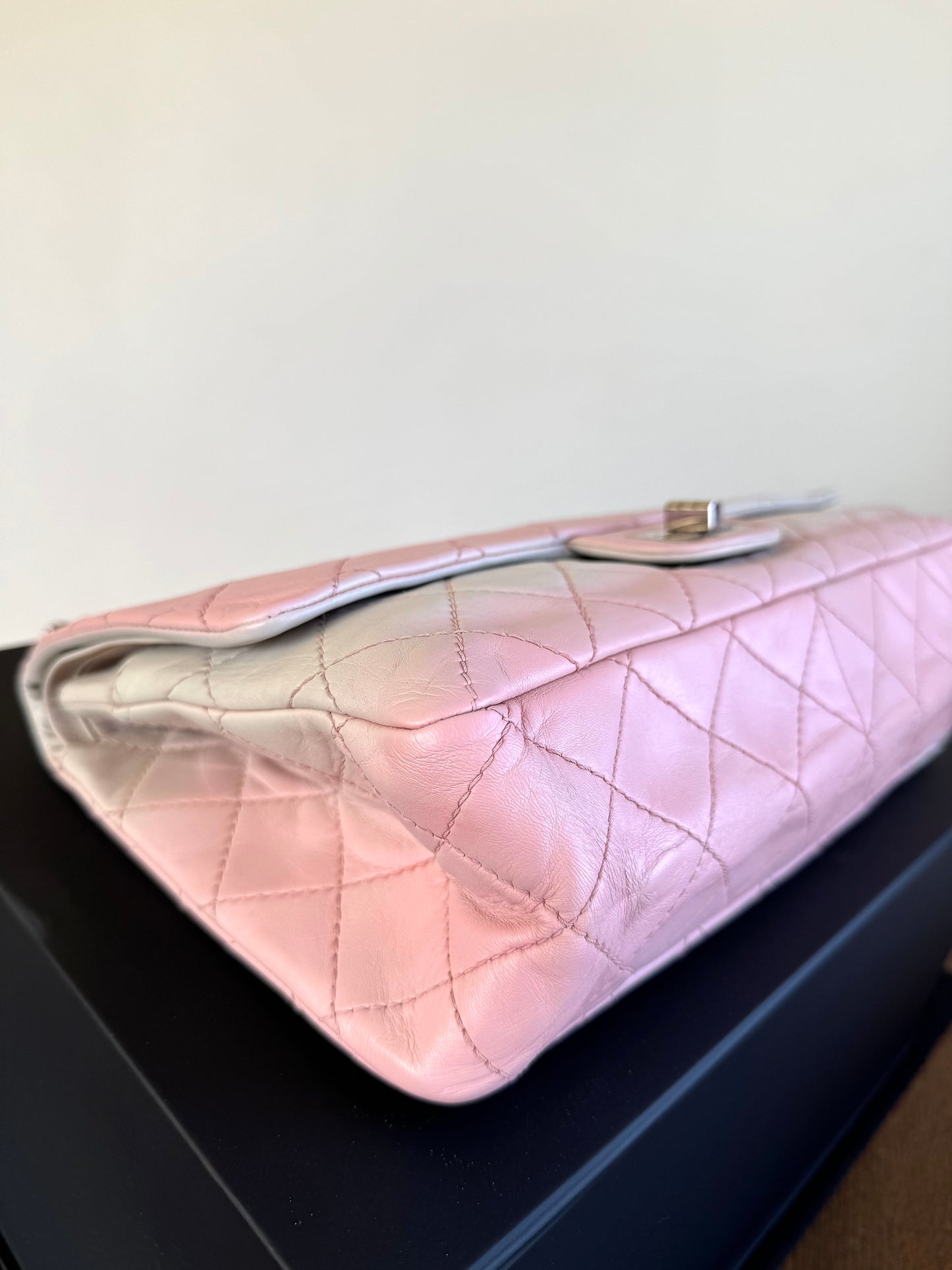 Pre-owned Chanel 2.55 Reissue Maxi 227 Rose Degrade Lambskin Flap Bag