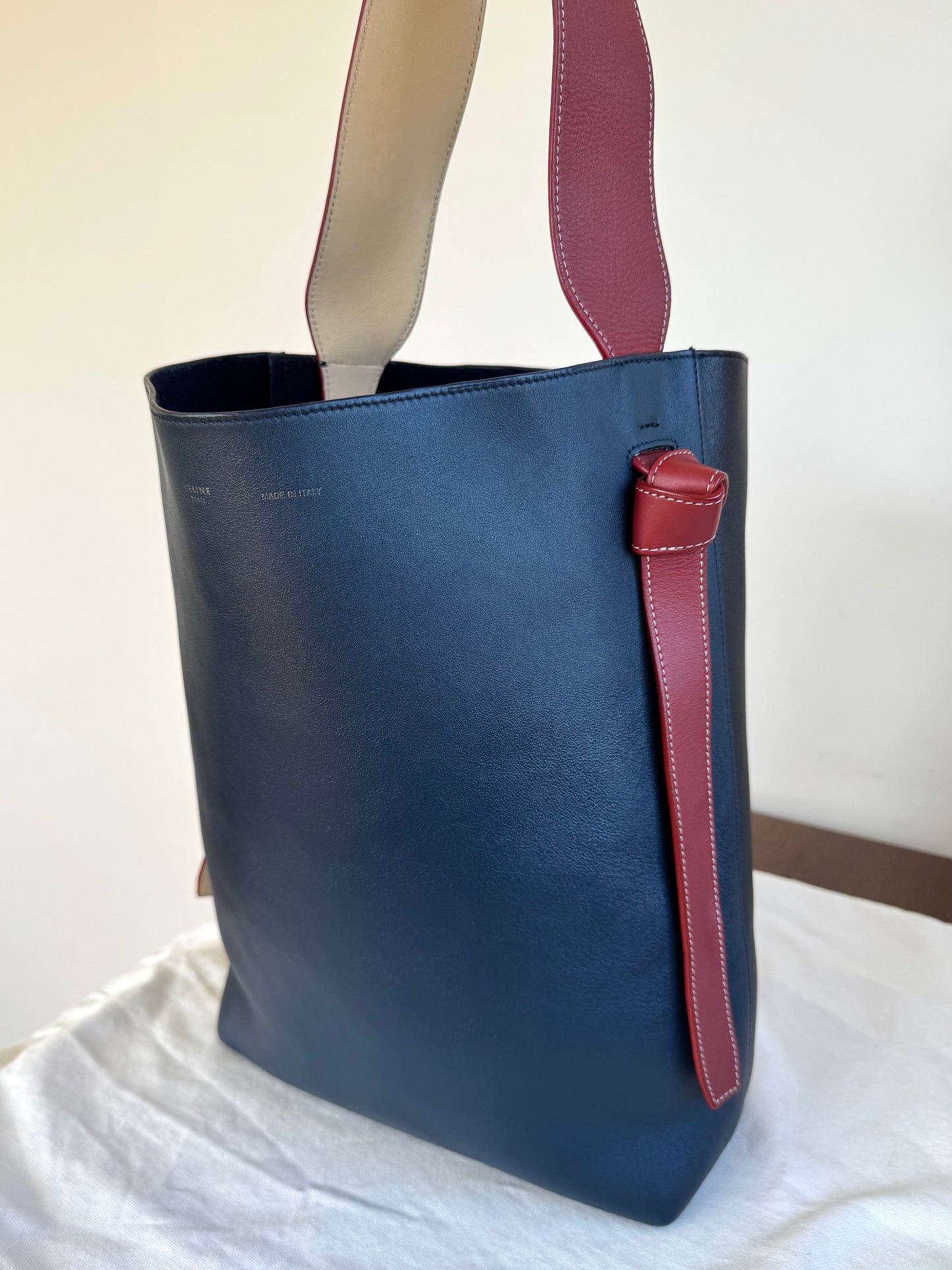 Pre-owned Céline Twisted Cabas Multicolor Leather Tote Bag