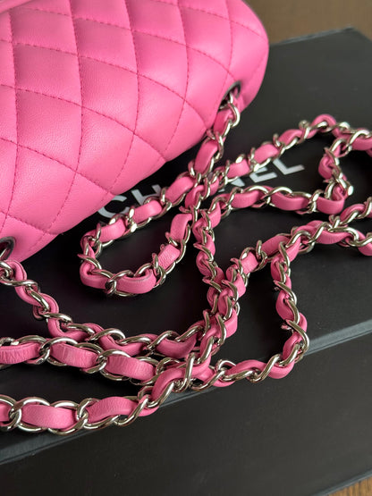 Pre-owned Chanel Timeless Mini Rectangle Pink Leather Bag