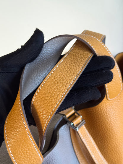 Pre-owned Hermès Picotin 22 Bicolor Clemence Handbag