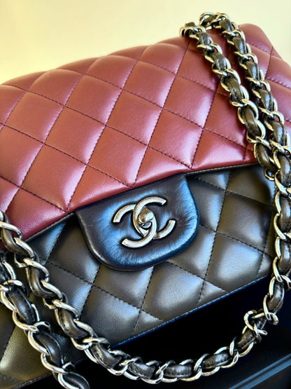 Pre-owned Chanel Timeless Classic Jumbo Tricolor Leather Flap Bag