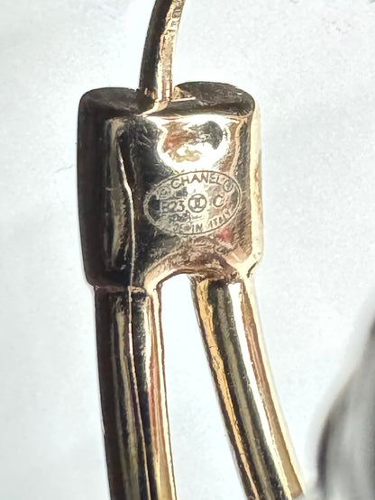 Pre-owned Chanel Resin Quilted Flap Bag Hoop Earrings