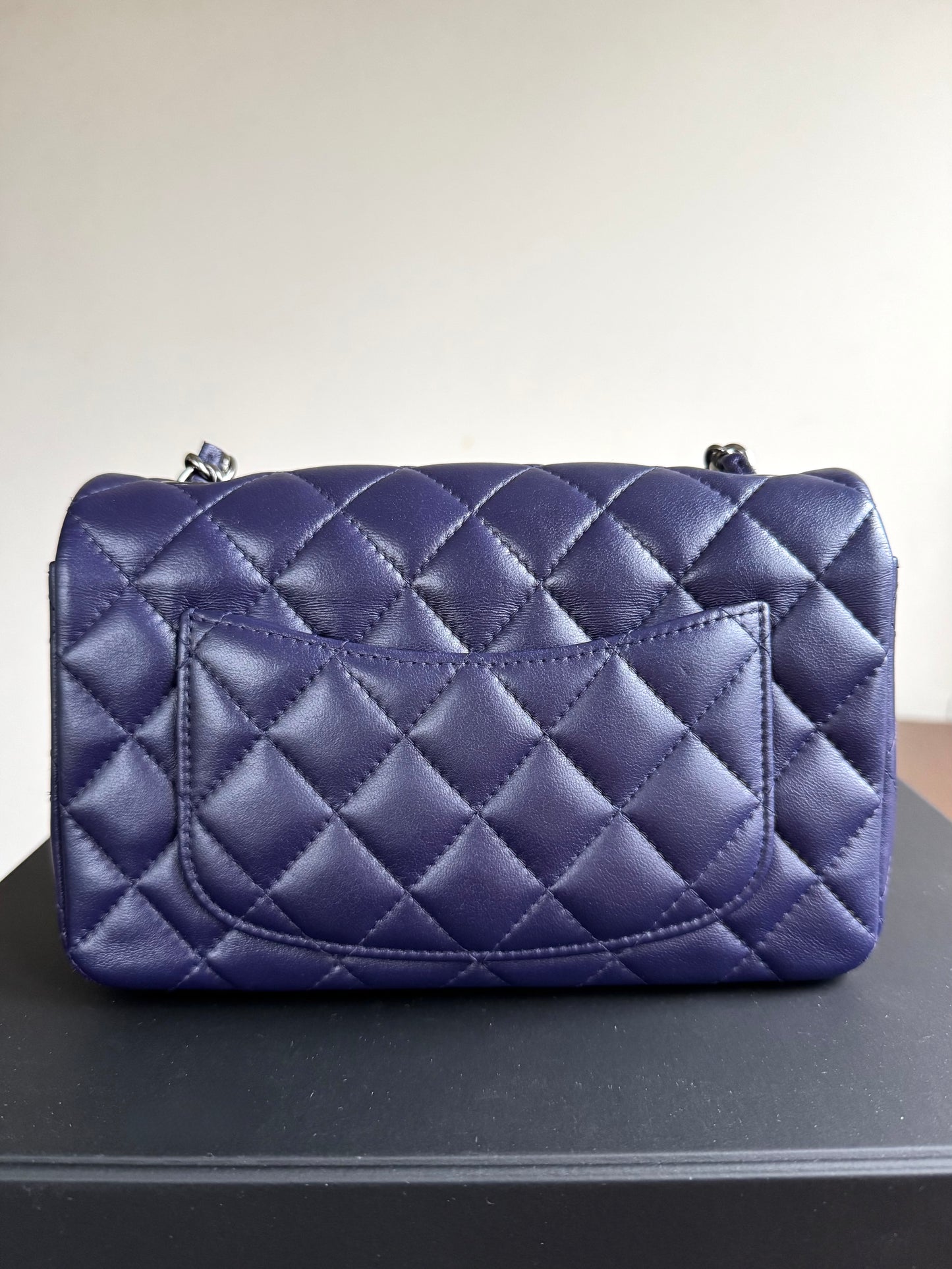 Pre-owned Chanel Timeless Mini Rectangle Purple Leather Bag