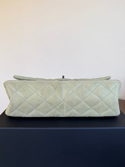 Pre-owned Chanel 2.55 Reissue Large 226 Pistachio Green Nubuck Flap Bag