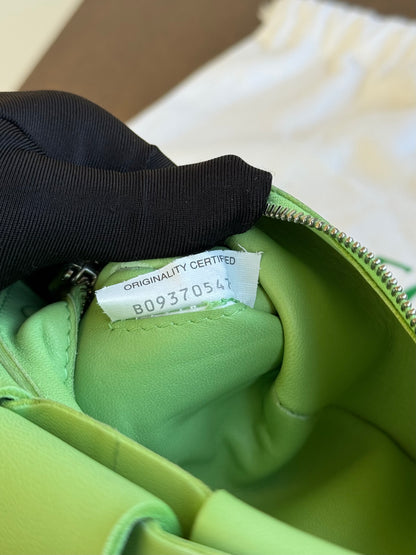 Pre-owned Bottega Veneta Cassette Green Lambskin Flap Bag