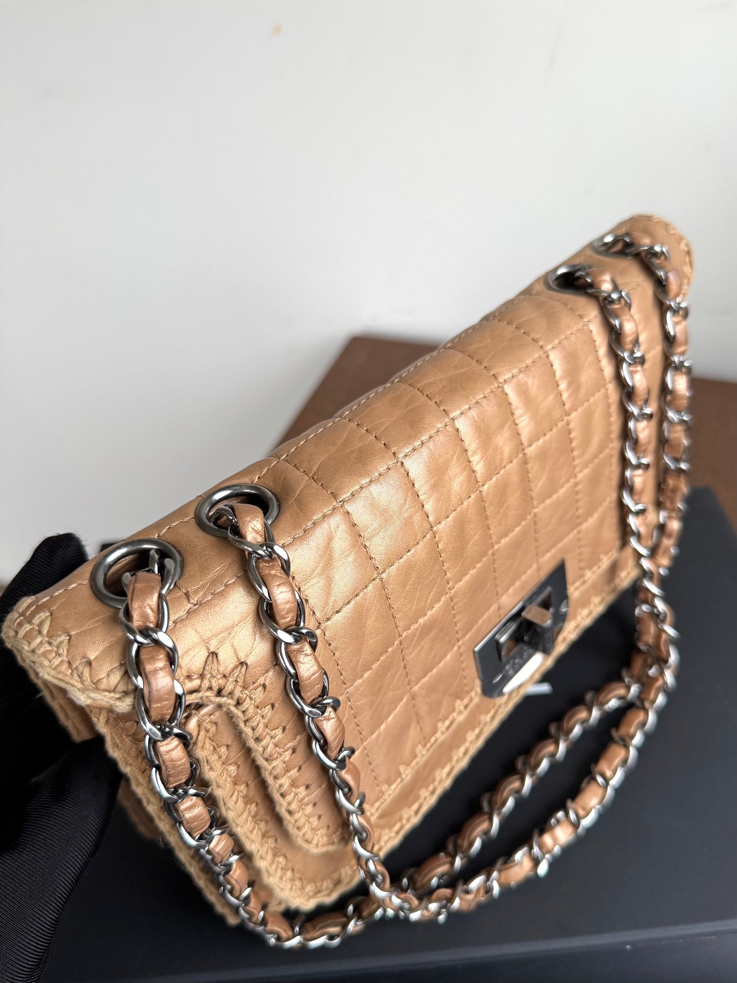 Pre-owned Chanel Chocolat Quilt Reissue Gold Leather Flap Bag