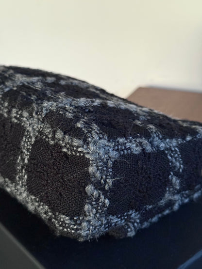 Pre-owned Chanel 19 Small Black Tweed Flap Bag