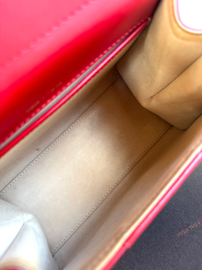 Pre-owned Delvaux Brillant Mini Red Box Calf Bag