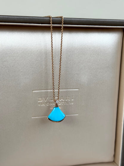 Pre-owned Bvlgari Divas Turquoise 18K Pink Gold Nacklace