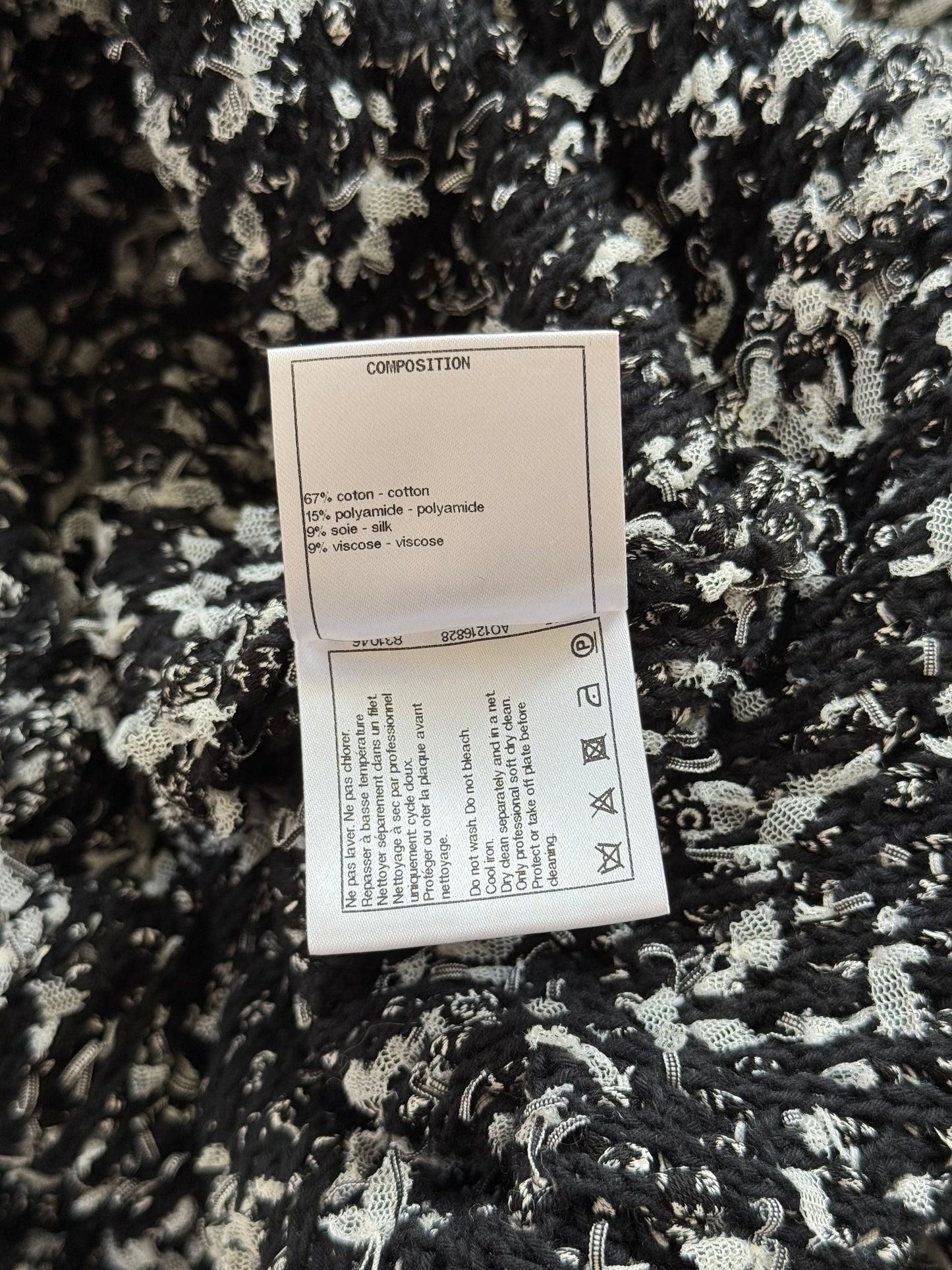 Pre-owned Chanel Black White Cotton Silk Dress