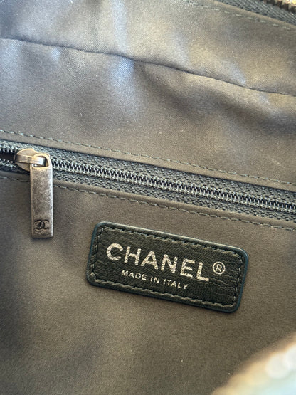 Pre-owned Chanel CC Dark Green Leather Flap Bag
