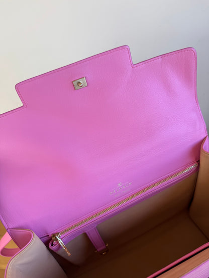 Pre-owned Delvaux Tempête GM Flamingo Pink Toile De Crin Leather Bag Limited Edition