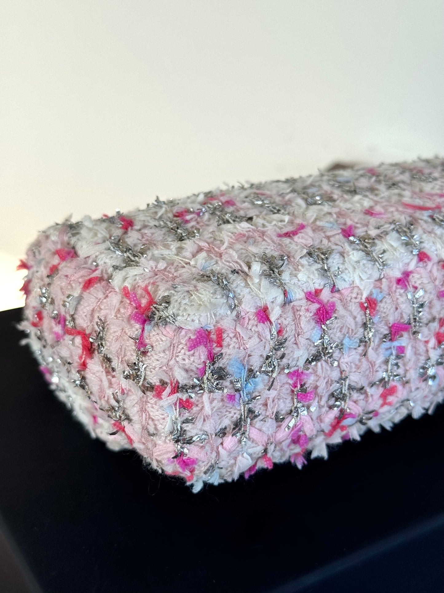 Pre-owned Chanel Timeless Mini Rectangle Pink Tweed Flap Bag