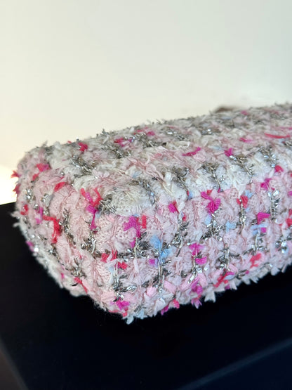 Pre-owned Chanel Timeless Mini Rectangle Pink Tweed Flap Bag