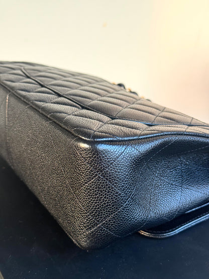 Pre-owned Chanel Timeless Classic Jumbo Black Caviar Flap Bag