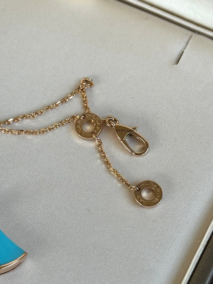 Pre-owned Bvlgari Divas Turquoise 18K Pink Gold Nacklace