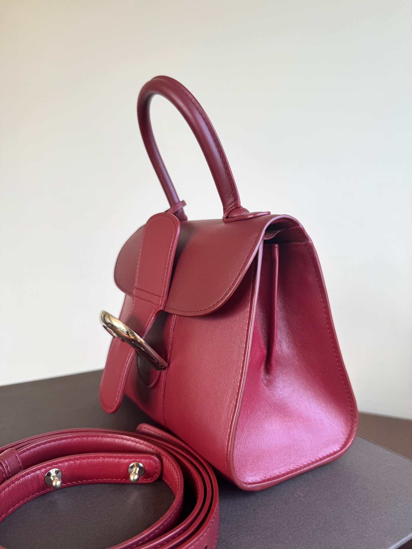 Pre-owned Delvaux Brillant Mini Burgundy Leather Bag