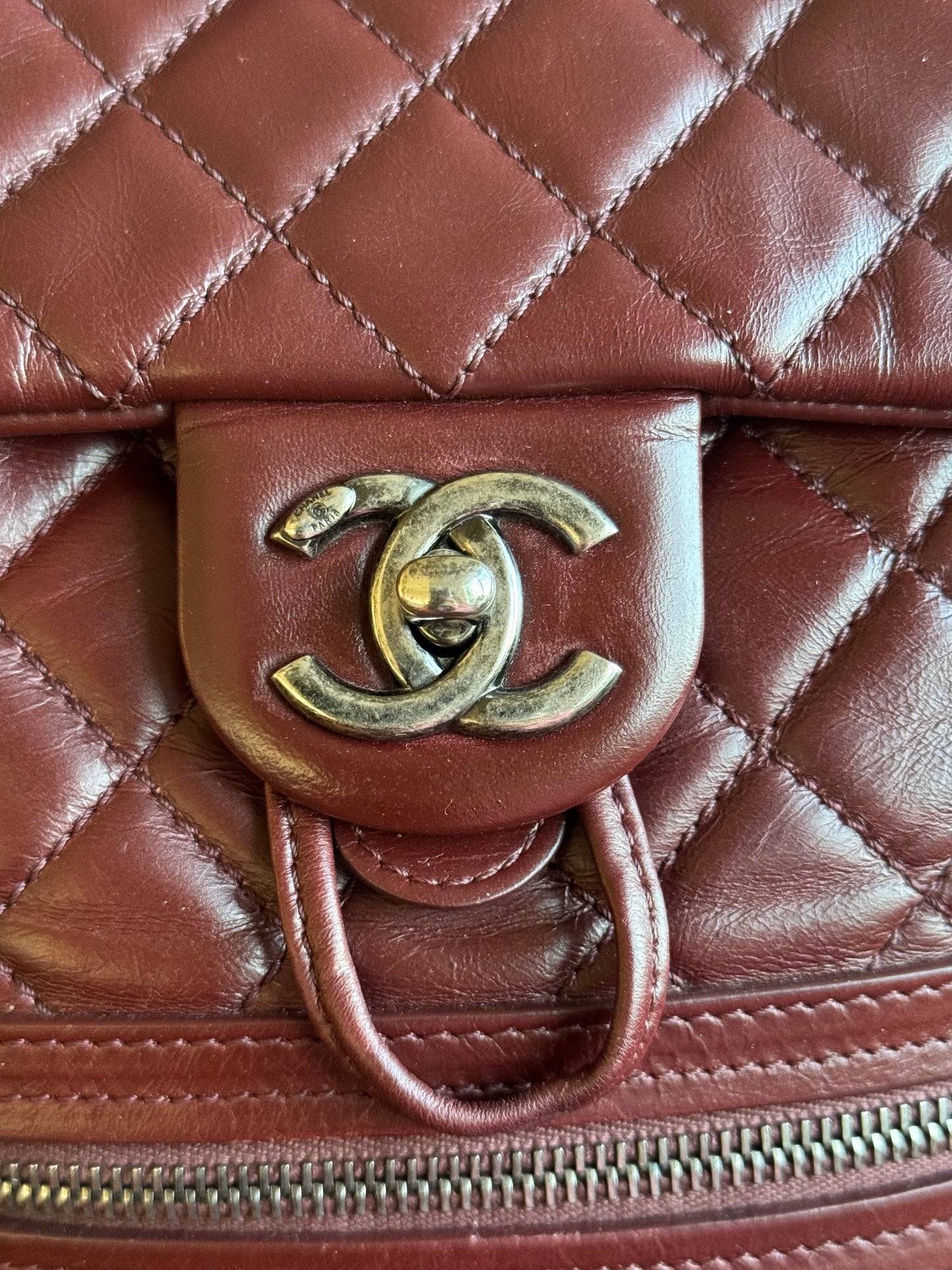 Chanel Paris-Salzburg Mountain Small Burgundy Leather Backpack