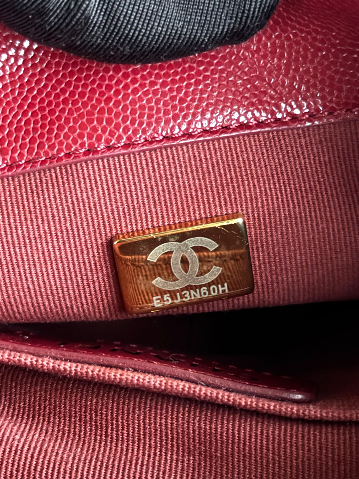 Pre-owned Chanel Twist Your Button Mini Burgundy CaviarFlap Bag