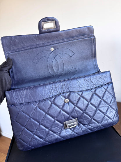 Pre-owned Chanel 2.55 Reissue Maxi 227 Purple Calfskin Flap Bag