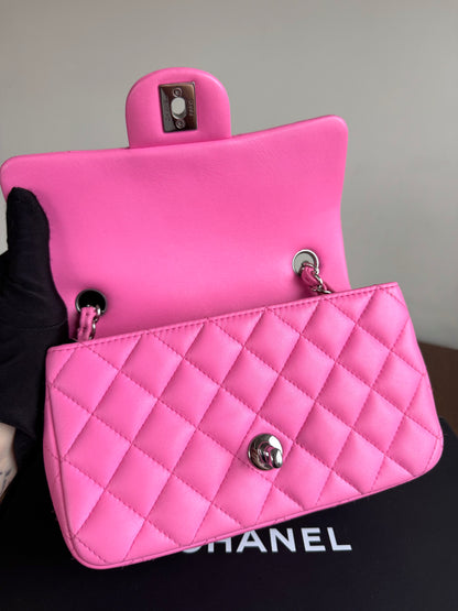Pre-owned Chanel Timeless Mini Rectangle Pink Leather Bag