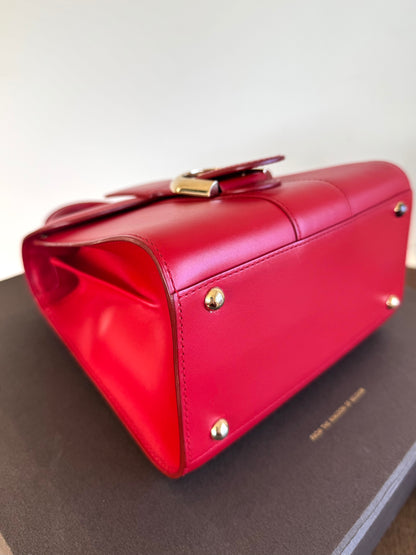 Pre-owned Delvaux Brillant Mini Red Box Calf Bag