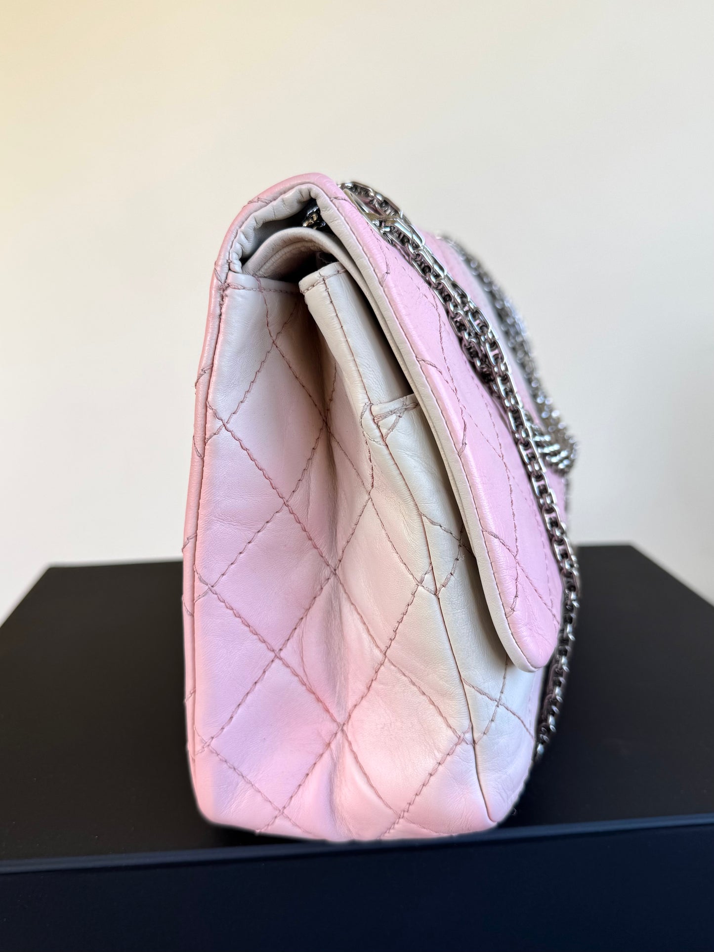 Pre-owned Chanel 2.55 Reissue Maxi 227 Rose Degrade Lambskin Flap Bag