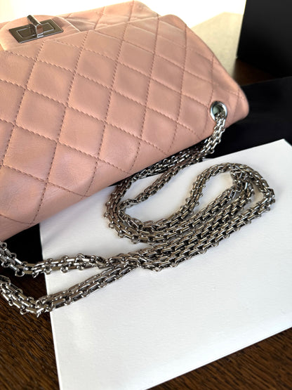 Pre-owned Chanel 2.55 Maxi 227 Rose Mint Lambskin Flap Bag