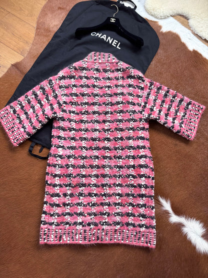 Pre-owned Chanel Paris-Salzburg Black Pink Wool Coat