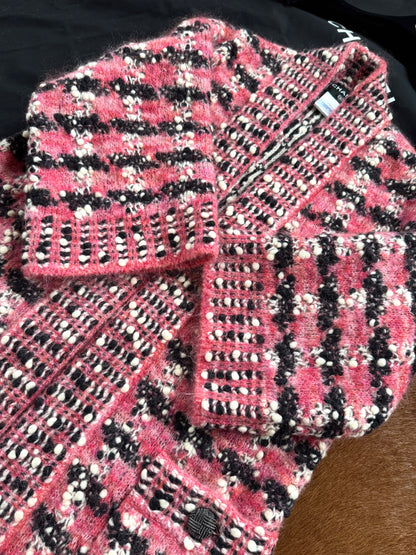 Pre-owned Chanel Paris-Salzburg Black Pink Wool Coat