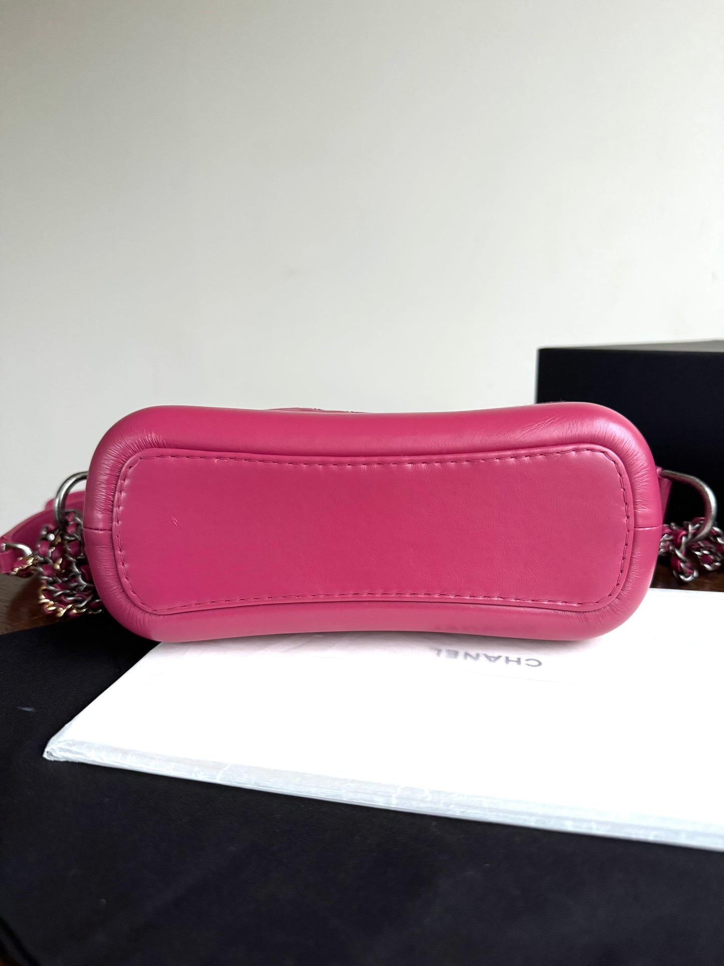 Pre-owned Chanel Gabrielle Small Pink Leather Hobo Bag