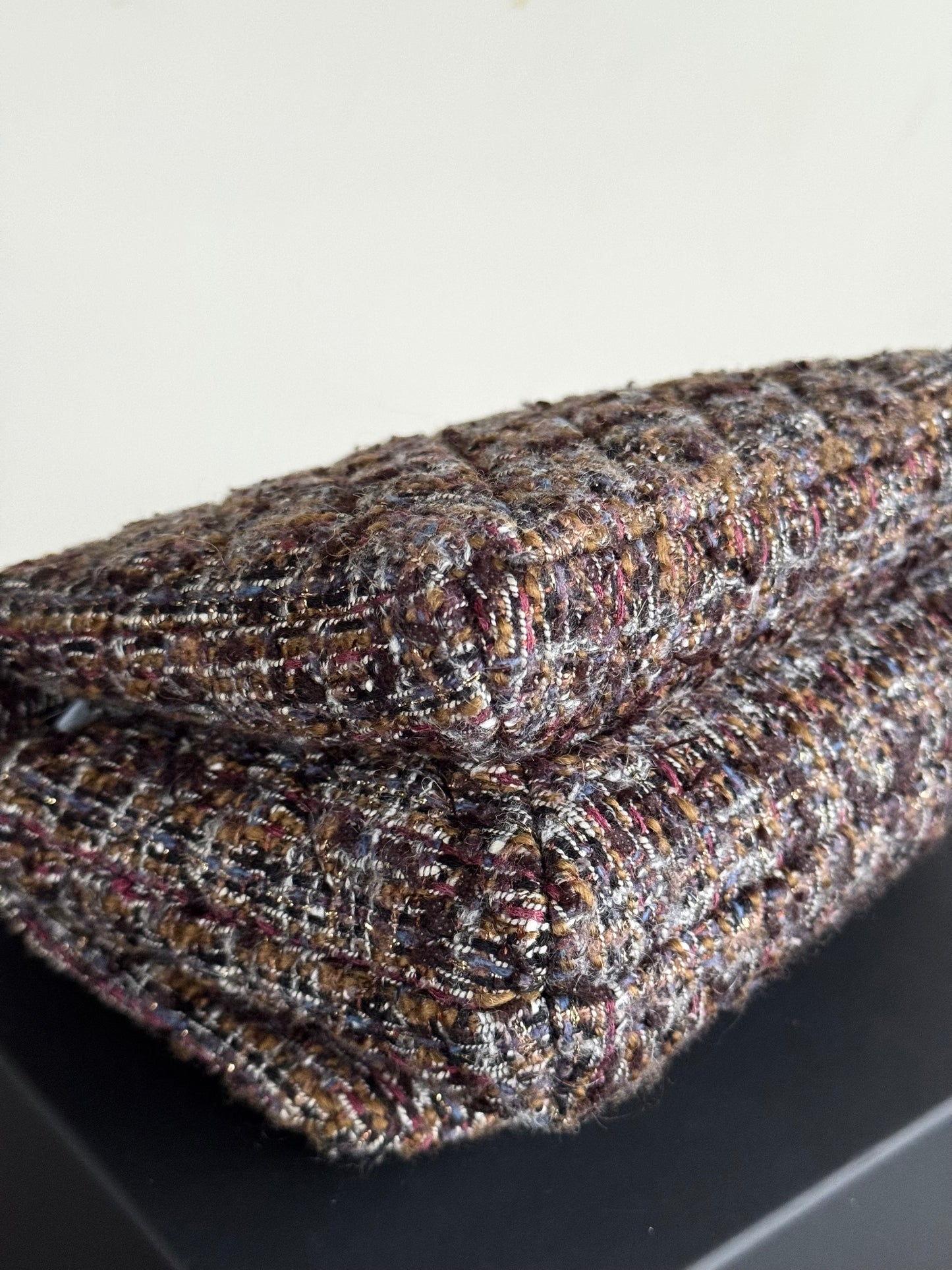 Pre-owned Chanel Knock On Wood Brown Tweed Top Handle Flap Bag