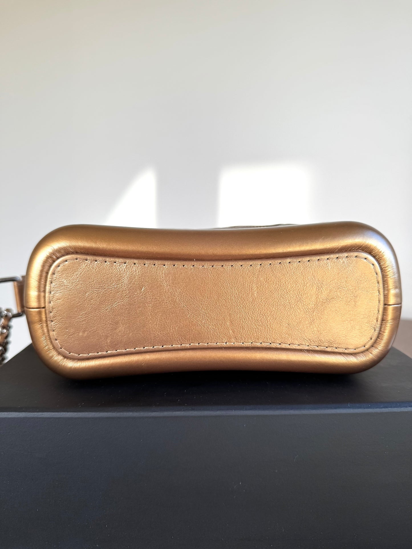 Pre-owned Chanel Gabrielle Small Bronze Leather Hobo Bag