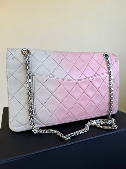 Pre-owned Chanel 2.55 Reissue Maxi 227 Rose Degrade Lambskin Flap Bag