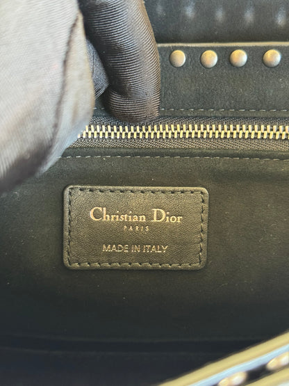 Pre-owned Dior Dio(r)evolution Studded Black Leather Flap Bag