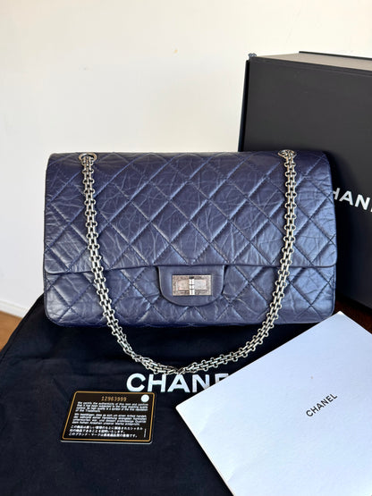 Pre-owned Chanel 2.55 Reissue Maxi 227 Purple Calfskin Flap Bag