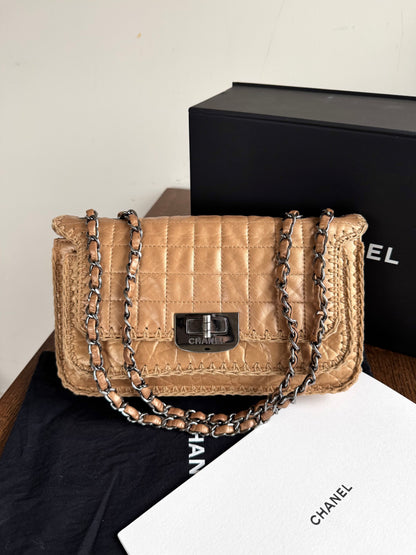 Pre-owned Chanel Chocolat Quilt Reissue Gold Leather Flap Bag