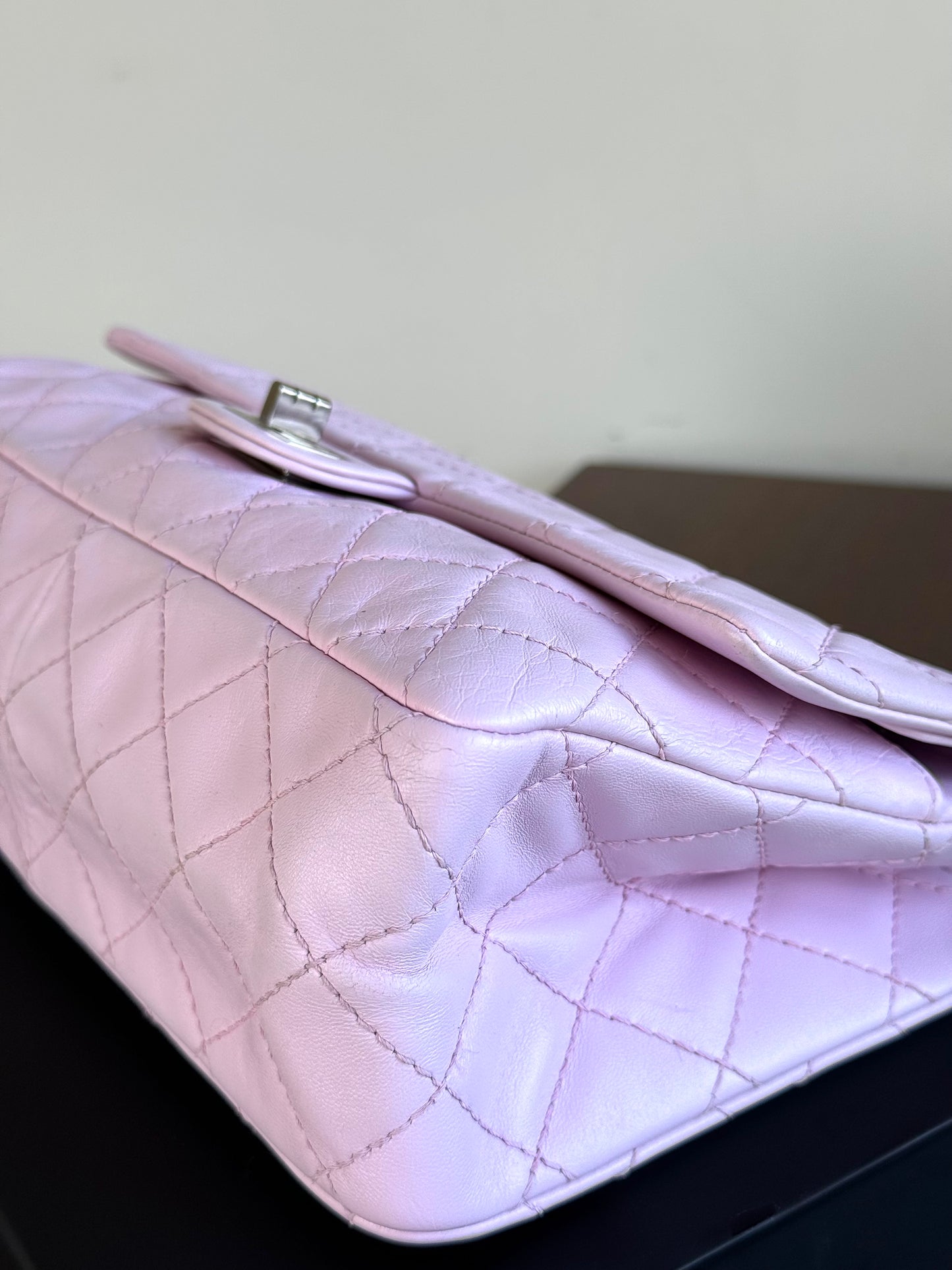 Pre-owned Chanel 2.55 Reissue 226 Large Pink Leather Flap Bag