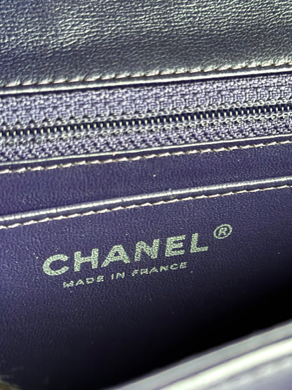 Pre-owned Chanel Timeless Mini Rectangle Purple Leather Bag