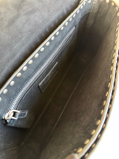 Pre-owned Dior Dio(r)evolution Studded Black Leather Flap Bag