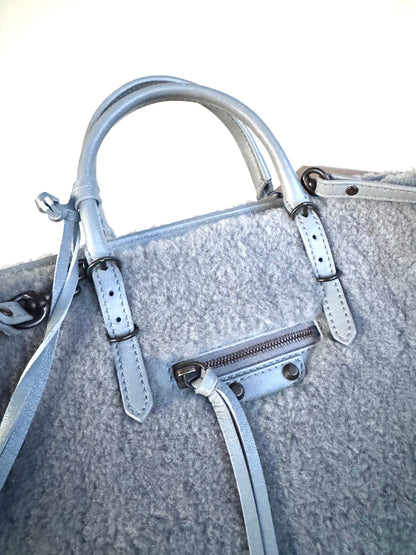 Pre-owned Balenciaga Papier Merino Wool Grey Tote Bag