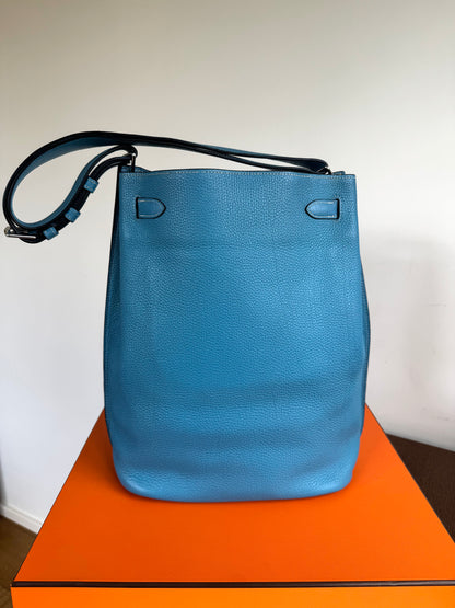 Pre-owned Hermès So Kelly 26 Blue Izmir Togo Shoulder Bag
