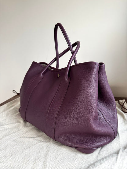 Pre-owned Hermès Garden Party 36 Purple Negonda Leather Tote Bag
