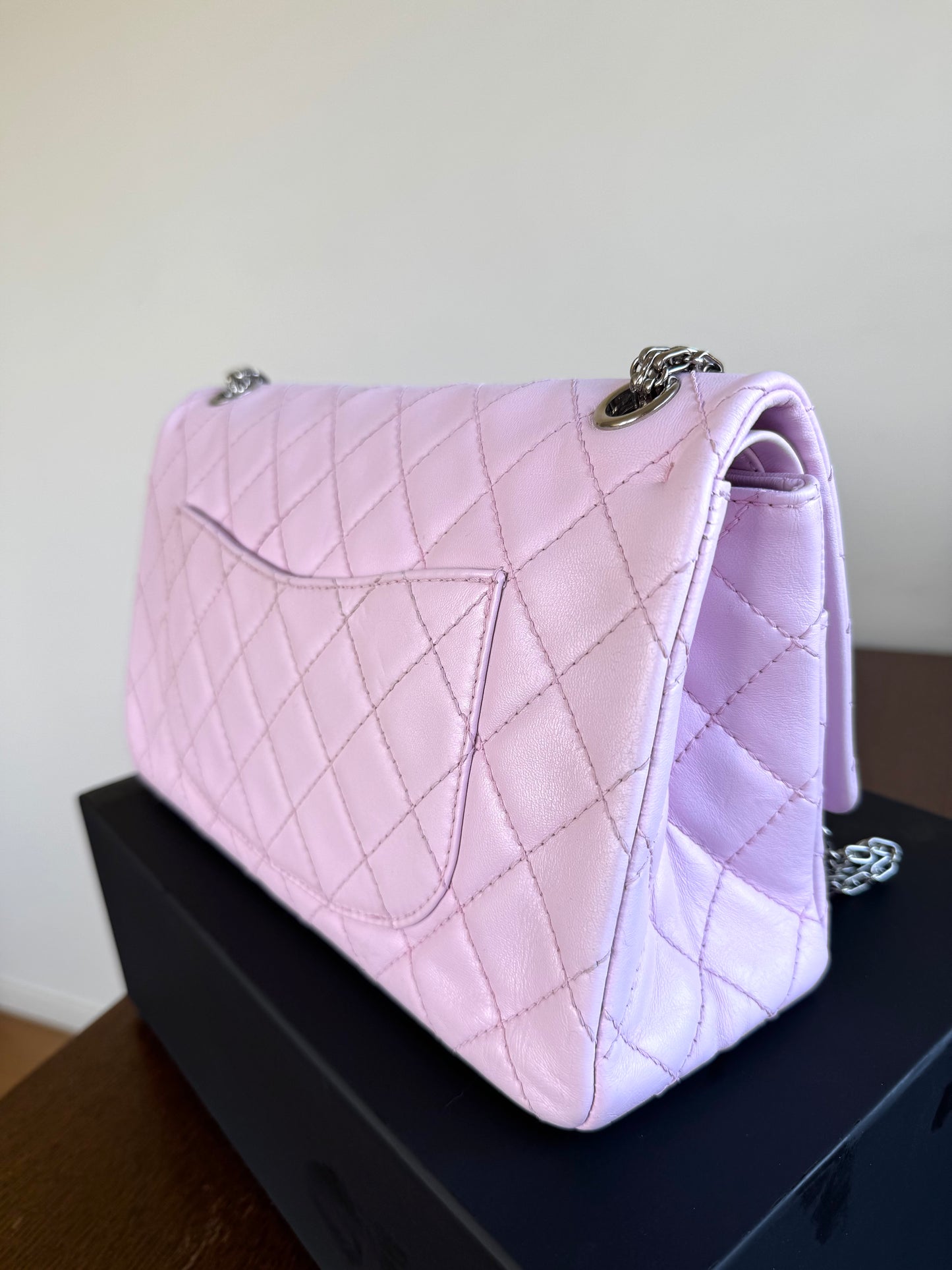 Pre-owned Chanel 2.55 Reissue 226 Large Pink Leather Flap Bag
