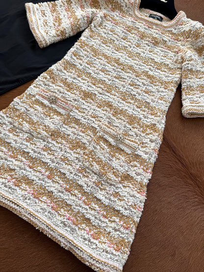 Pre-owned Chanel Paris-Cuba Caramello Tweed Dress