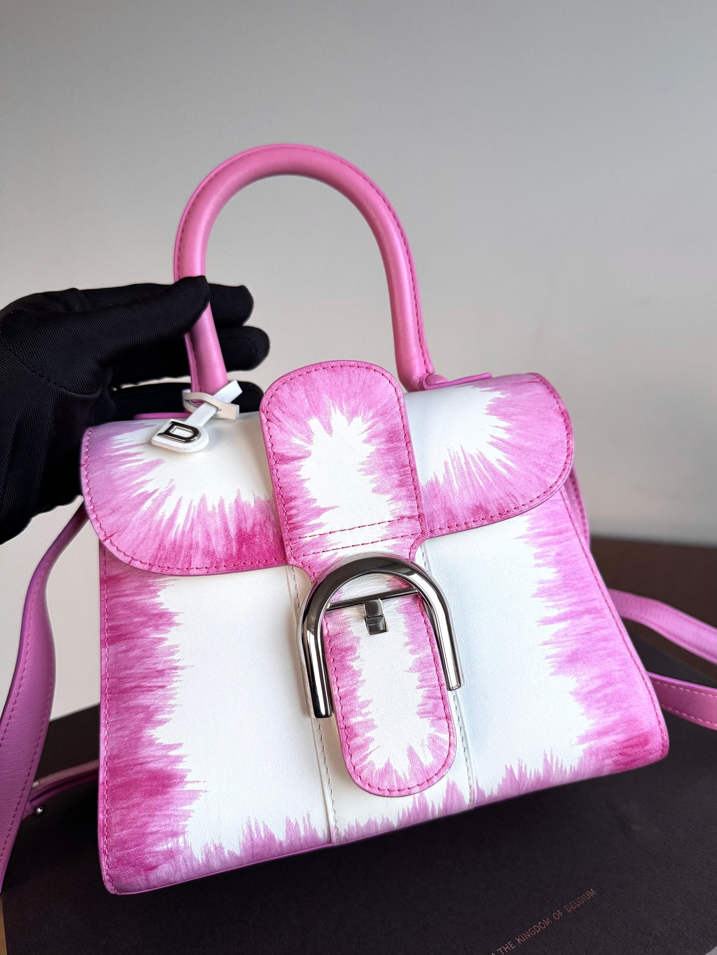 Pre-owned Delvaux Brillant Mini Flamingo Oeillet Leather Bag