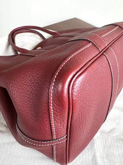 Pre-owned Hermès Garden Party 36 Burgundy Negonda Leather Tote Bag