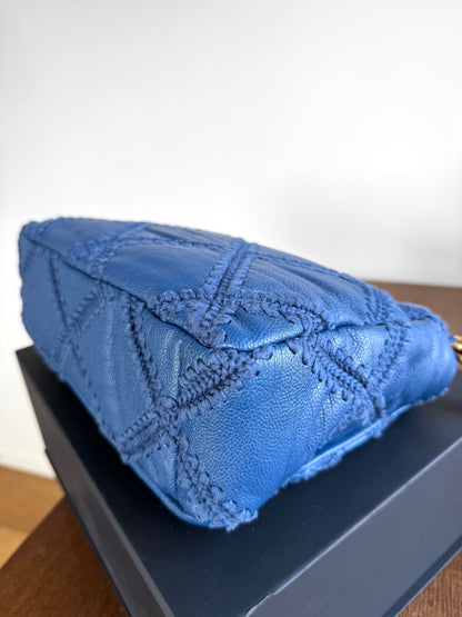 Pre-owned Chanel 19 Large Denim Blue Calfskin Crochet Bag