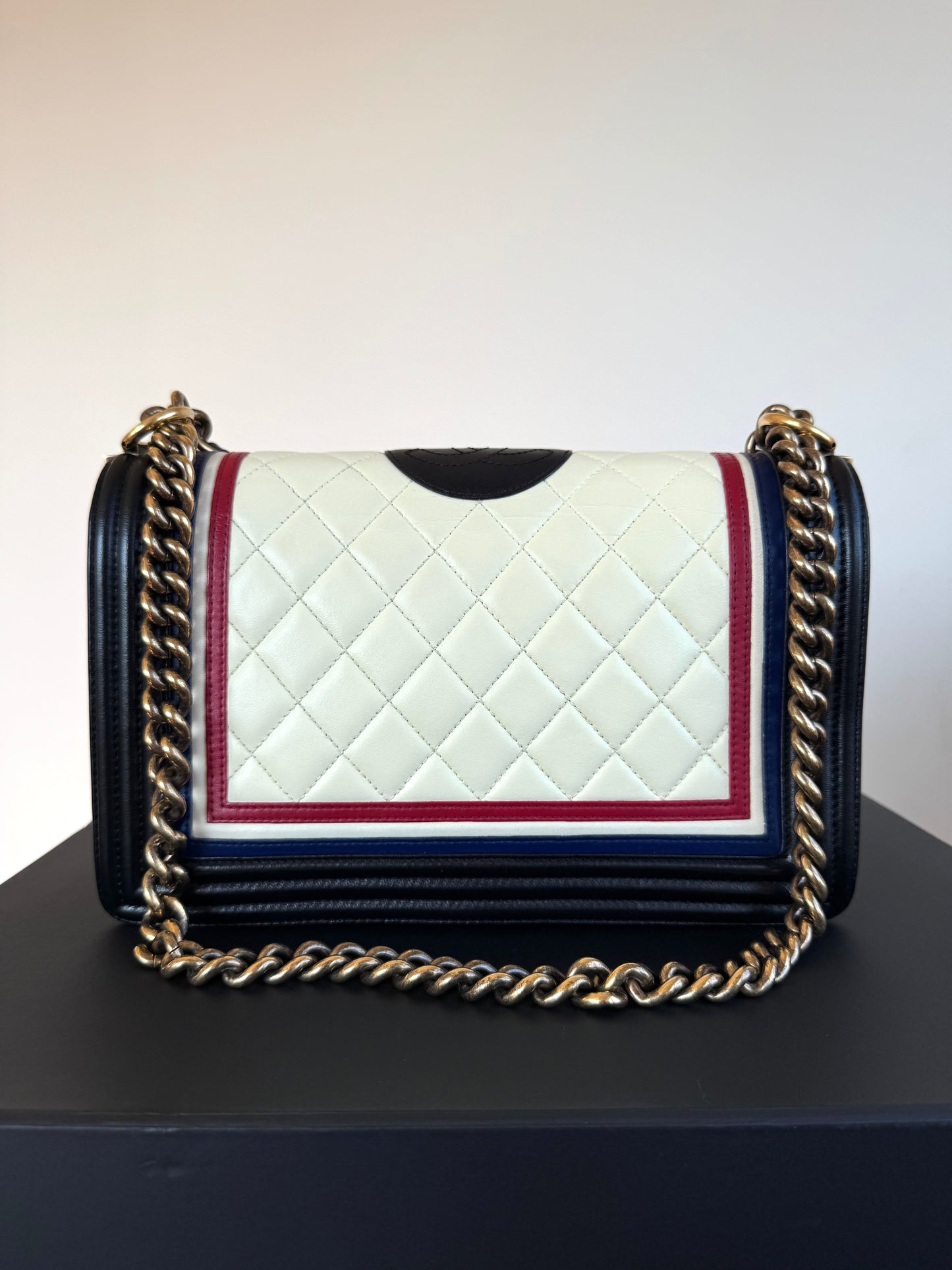 Pre-owned Chanel Boy Large Crest-Embellished Multicolores Bag