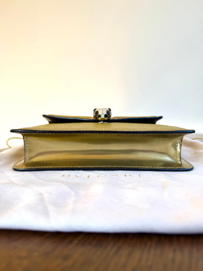 Pre-owned Bvlgari Serpenti Forever Small Gold Stingray Shoulder Bag